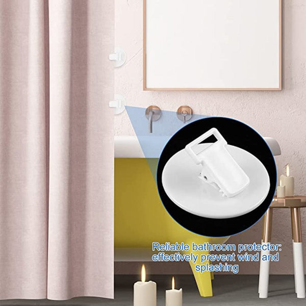 Planet Gates 2pcs 2pcs High-Quality Shower Curtain Clips with Anti-Splash and Spill Guard - Protect Your Bathroom Floor and Ensure a Comfortable Showering Experience