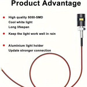 Planet Gates 2pcs 2pcs License Plate Light License Tag Screw Bolt Lamp Super Bright 12V White LED Bulb Waterproof Black Aluminium For Car Motorcycle Truck RV ATV Bike