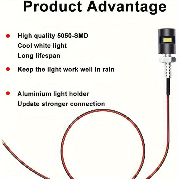 Planet Gates 2pcs 2pcs License Plate Light License Tag Screw Bolt Lamp Super Bright 12V White LED Bulb Waterproof Black Aluminium For Car Motorcycle Truck RV ATV Bike