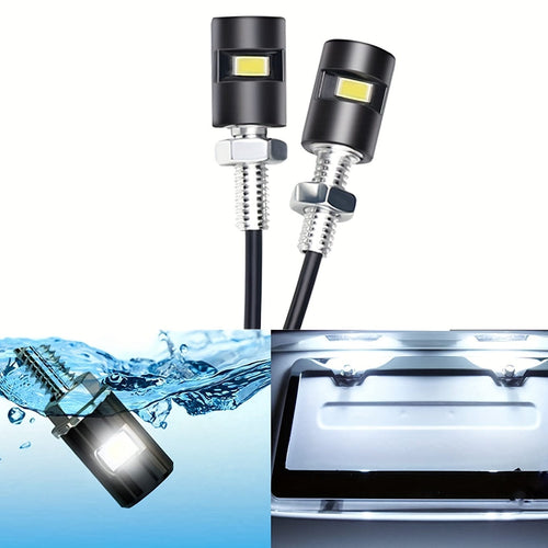 Planet Gates 2pcs 2pcs License Plate Light License Tag Screw Bolt Lamp Super Bright 12V White LED Bulb Waterproof Black Aluminium For Car Motorcycle Truck RV ATV Bike
