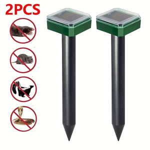 Planet Gates 2pcs 2pcs, Solar Powered Rat Repellent, Outdoor Ultrasonic Animal Repellent, Farm Yard Lawn Snake Repellent