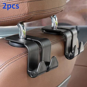 Planet Gates 2pcs 2pcs Universal Car Seat Back Hook Headrest Hanger Car Bag Pouch Clothes Hanging Hooks Duarable Fastener Clip Interior Accessories