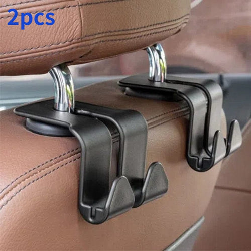 Planet Gates 2pcs 2pcs Universal Car Seat Back Hook Headrest Hanger Car Bag Pouch Clothes Hanging Hooks Duarable Fastener Clip Interior Accessories