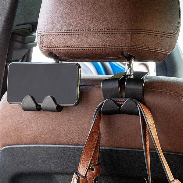 Planet Gates 2pcs 2pcs Universal Car Seat Back Hook Headrest Hanger Car Bag Pouch Clothes Hanging Hooks Duarable Fastener Clip Interior Accessories