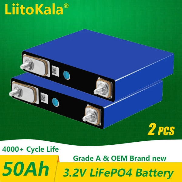 Planet Gates 2PCS 3.2V50Ah / CHINA 1-2PCS LiitoKala 3.2v 105Ah 30Ah 50Ah LifePo4 battery high drain for diy 12V Solar Inverter Electric Vehicle c oach golf cart