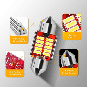 Planet Gates 2pcs 31MM LED bulbs 2 Super Bright Festoon LED Bulbs Without Error 1.25 "31mm Car Interior Map Dome Light License Plate Door Control Light Xenon White 12V