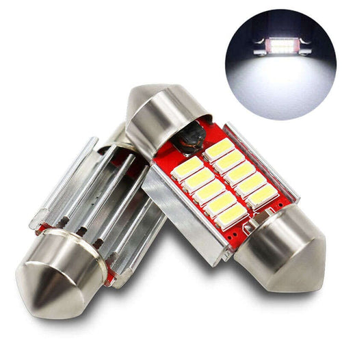 Planet Gates 2pcs 31MM LED bulbs 2 Super Bright Festoon LED Bulbs Without Error 1.25 "31mm Car Interior Map Dome Light License Plate Door Control Light Xenon White 12V