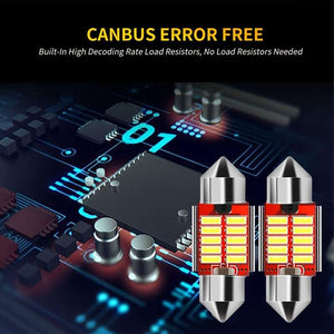 Planet Gates 2pcs 31MM LED bulbs 2 Super Bright Festoon LED Bulbs Without Error 1.25 "31mm Car Interior Map Dome Light License Plate Door Control Light Xenon White 12V