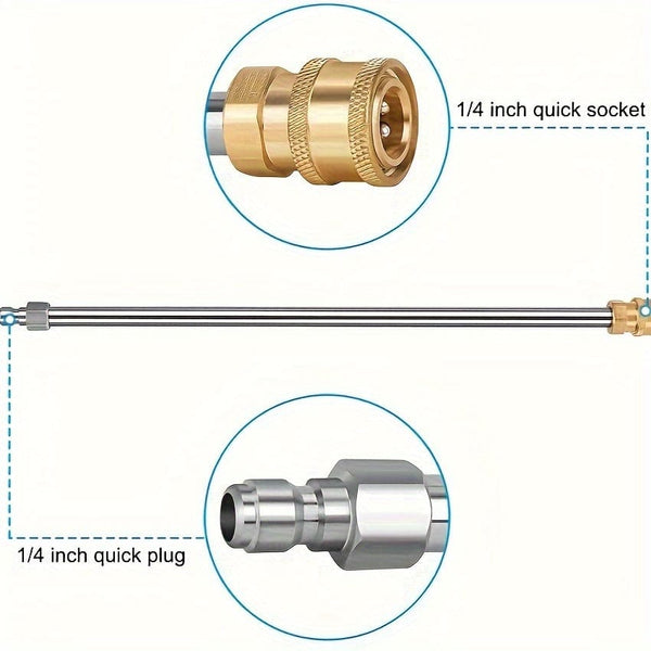 Planet Gates 2pcs 40.64cm 2pcs 16" Stainless Steel 1/4" Quick Connect Power Washer Lance, Pressure Washer Extension Wand
