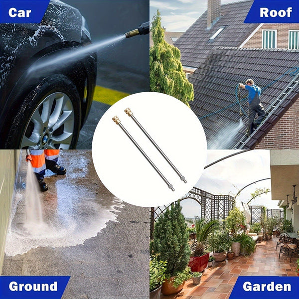 Planet Gates 2pcs 40.64cm 2pcs 16" Stainless Steel 1/4" Quick Connect Power Washer Lance, Pressure Washer Extension Wand