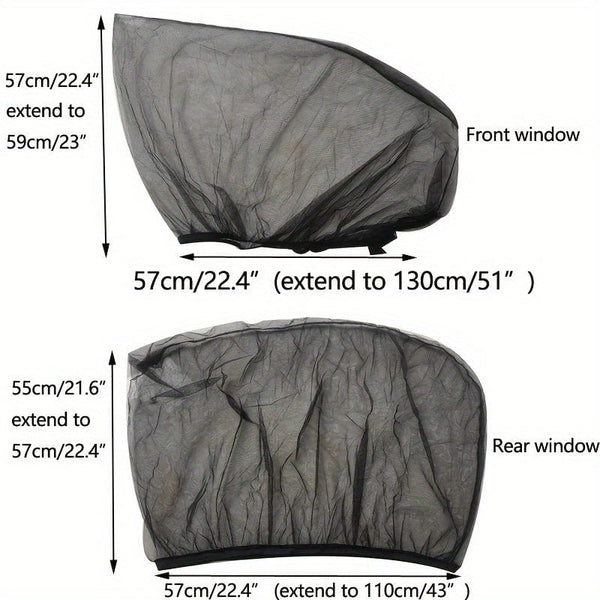 Planet Gates 2pcs/4pcs Car Window Sun Shade, Breathable Mesh Car Side Window Shade Sunshade UV Protection Bug Mosquito Net Universal Fit For Most Cars