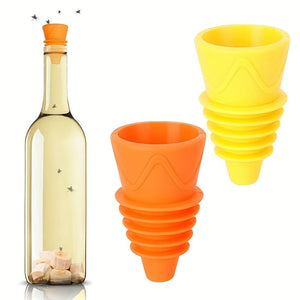 Planet Gates 2pcs/4pcs Fruit Fly Bottle Top Trap, Fly-On-In, Reusable Non-Toxic Indoor/Outdoor Catcher