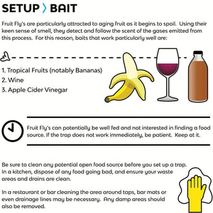 Planet Gates 2pcs/4pcs Fruit Fly Bottle Top Trap, Fly-On-In, Reusable Non-Toxic Indoor/Outdoor Catcher