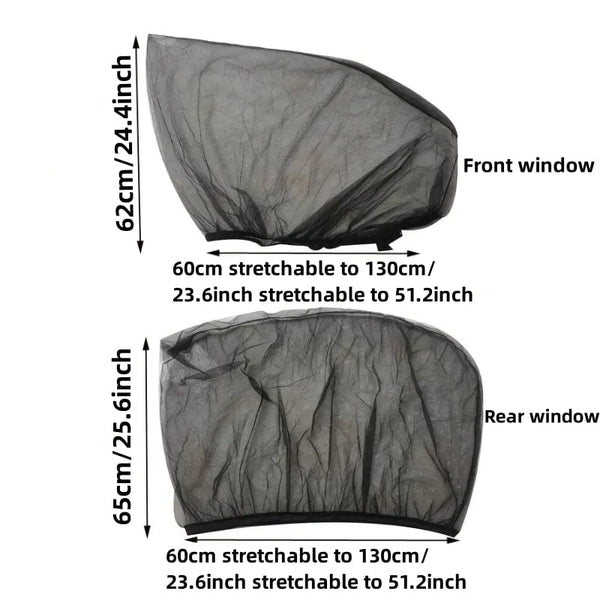 Planet Gates 2pcs/4pcs Sunscreen Ventilation Car Windows Mosquito Nets Car Screens Mosquito Screens Sun Blinds Sunshades/cloth UV Heat Protection Cool Cooling