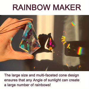 Planet Gates 2pcs 50 Horns Colorful 2pcs Prism Crystal Sun Catchers, Cut Geometric Drop Hanging Suncatchers, Rainbow Maker For Windows, Balcony, Kitchen, Garden Decoration