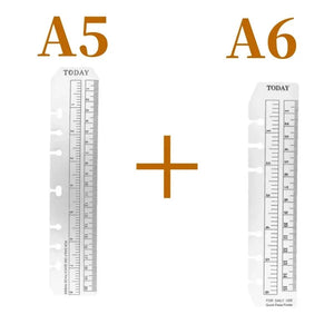 Planet Gates 2PCS A5 A6 6 Hole A5 A6 A7 Bookmark Straight Ruler Children Math Drafting Drawing Ruler Clear Flexible Dividing Ruler