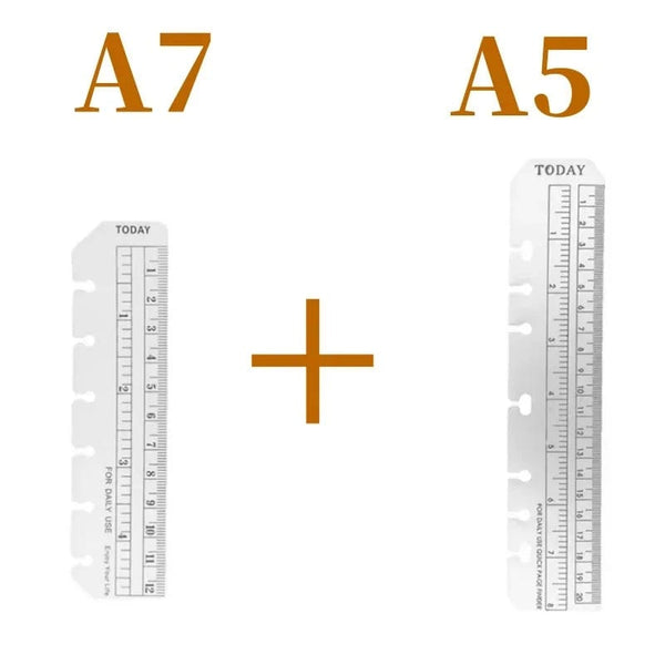 Planet Gates 2PCS A5 A7 6 Hole A5 A6 A7 Bookmark Straight Ruler Children Math Drafting Drawing Ruler Clear Flexible Dividing Ruler