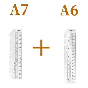 Planet Gates 2PCS A7 A6 6 Hole A5 A6 A7 Bookmark Straight Ruler Children Math Drafting Drawing Ruler Clear Flexible Dividing Ruler