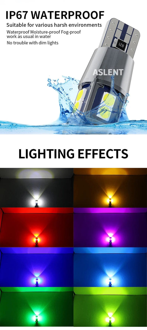 Planet Gates 2PCS / Amber Yellow 2/4PCS High Quality T10 W5W 168 192 Led Tail Light 3030 10smd 12V Auto Lamp CANBUS NO Error Car Marker Parking Bulb 6000K ASLENT