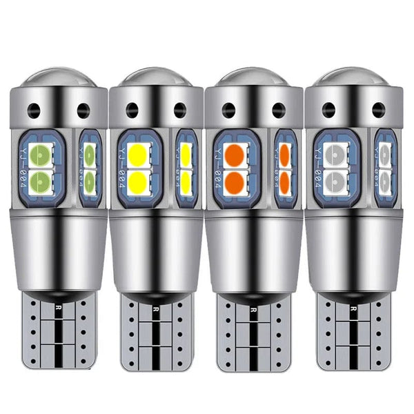 Planet Gates 2PCS / Amber Yellow 2/4PCS High Quality T10 W5W 168 192 Led Tail Light 3030 10smd 12V Auto Lamp CANBUS NO Error Car Marker Parking Bulb 6000K ASLENT