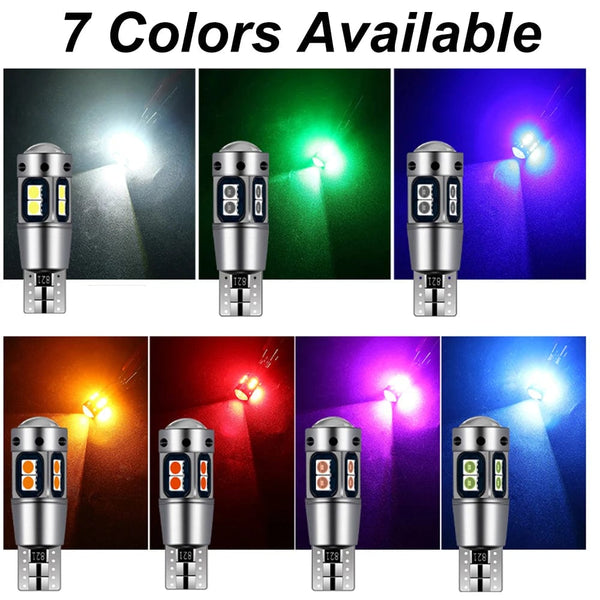 Planet Gates 2PCS / Amber Yellow 2/4PCS High Quality T10 W5W 168 192 Led Tail Light 3030 10smd 12V Auto Lamp CANBUS NO Error Car Marker Parking Bulb 6000K ASLENT