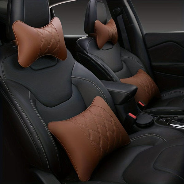 Planet Gates 2pcs Automobile Seat Comfort Kit: Hip Waist Pad, Neck Pillow & Headrest Pressure Relief Pad