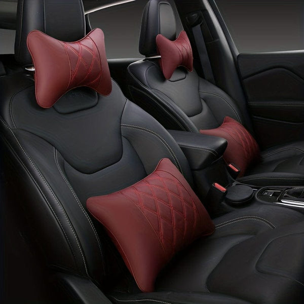 Planet Gates 2pcs Automobile Seat Comfort Kit: Hip Waist Pad, Neck Pillow & Headrest Pressure Relief Pad