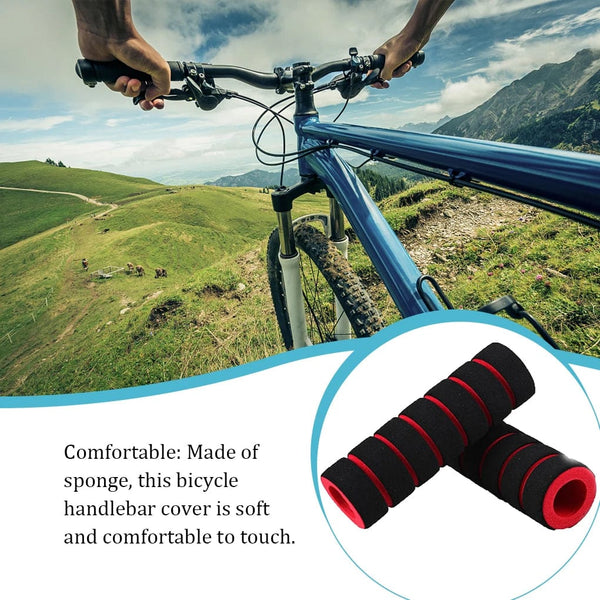 Planet Gates 2Pcs Bicycle Grips MTB Sponge Handlebar Cover Grips Anti-skid Shock-absorbing Soft Bike Grips Ultraight Cycling Handlebar Sleeve