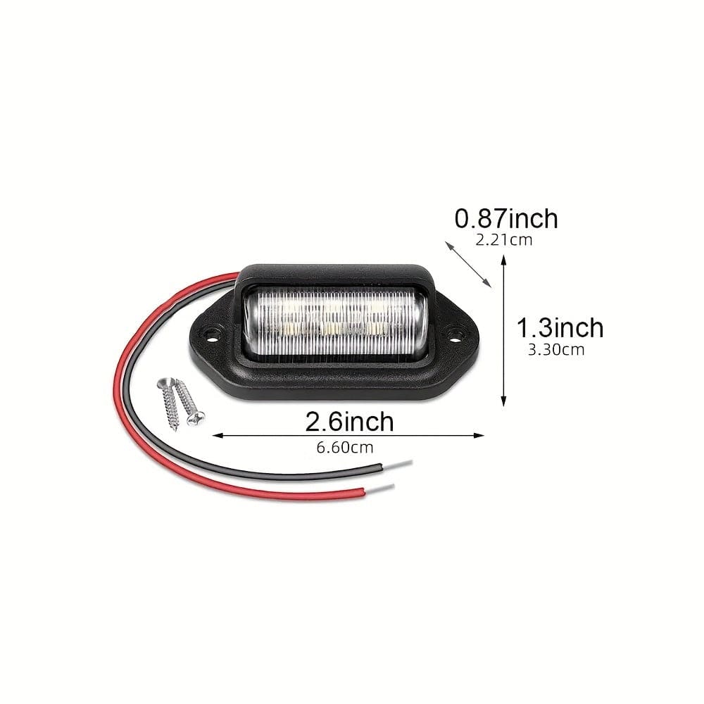 Planet Gates 2pcs Black 2pcs 6 LED License Plate Lights - Bright White Bulbs for SUV, Truck, Trailer, and Van!