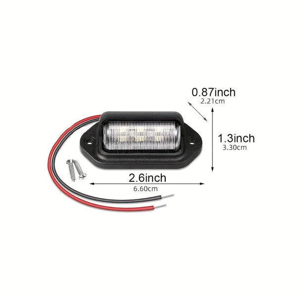 Planet Gates 2pcs Black 2pcs 6 LED License Plate Lights - Bright White Bulbs for SUV, Truck, Trailer, and Van!