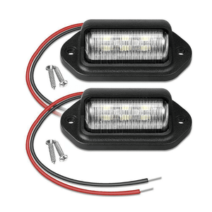 Planet Gates 2pcs Black 2pcs 6 LED License Plate Lights - Bright White Bulbs for SUV, Truck, Trailer, and Van!