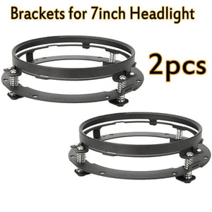 Planet Gates 2pcs Black Bracket 2x Car 7 Inch Led Headlight Hi/Low H4 Halo Angle Eyes DRL For Jeep JK TJ OffRoad Defender Hummer 4x4 Suzuki Samurai Headlamp