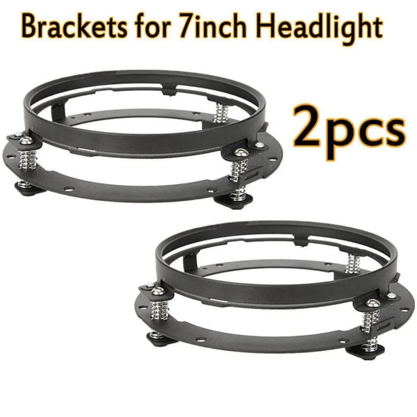 Planet Gates 2pcs Black Bracket 2x Car 7 Inch Led Headlight Hi/Low H4 Halo Angle Eyes DRL For Jeep JK TJ OffRoad Defender Hummer 4x4 Suzuki Samurai Headlamp