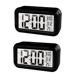 Planet Gates 2pcs black / CHINA LED Digital Alarm Clock Backlight Snooze Data Time Calendar Desktop Multifunction Electronic Backlight Table Clock