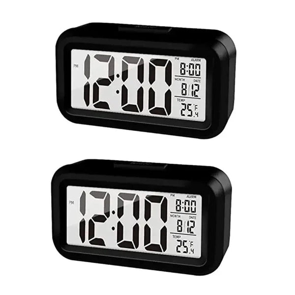 Planet Gates 2pcs black / CHINA LED Digital Alarm Clock Backlight Snooze Data Time Calendar Desktop Multifunction Electronic Backlight Table Clock