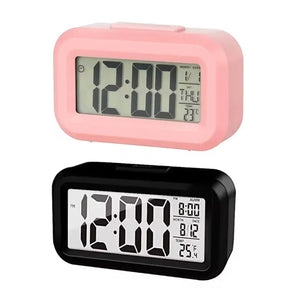 Planet Gates 2pcs black pink / CHINA LED Digital Alarm Clock Backlight Snooze Data Time Calendar Desktop Multifunction Electronic Backlight Table Clock