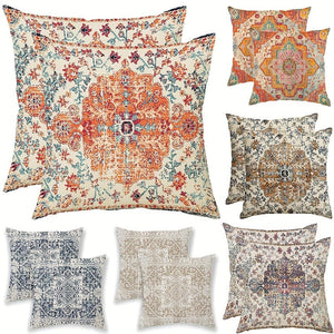 Planet Gates 2pcs Boho Blue Throw Pillow Cover, Bohemia Ethnic Style Carpet Pattern Cushion Case For Sofa Couch, Home Decor, 45.72x45.72 Cm