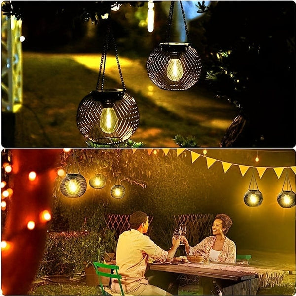 Planet Gates 2pcs Brighten Up Your Outdoor Space with 2 Packs of Upgraded Solar Hanging Lanterns - Perfect for Garden, Yard & Patio!