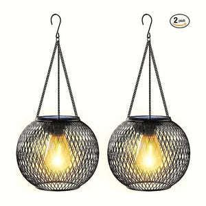 Planet Gates 2pcs Brighten Up Your Outdoor Space with 2 Packs of Upgraded Solar Hanging Lanterns - Perfect for Garden, Yard & Patio!