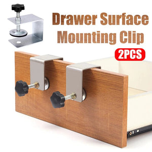 Planet Gates 2PCS Cabinet Installation Clamp Zinc Drawer Fixing Clip Adjustable Cabinet Hardware Jig Portable Front Drawer Woodworking Clamp 2PCS