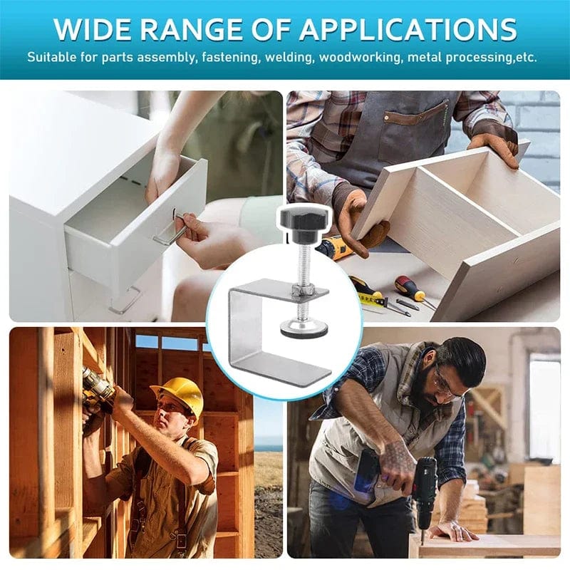 Planet Gates 2PCS Cabinet Installation Clamp Zinc Drawer Fixing Clip Adjustable Cabinet Hardware Jig Portable Front Drawer Woodworking Clamp 2PCS