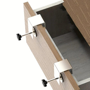 Planet Gates 2PCS Cabinet Installation Clamp Zinc Drawer Fixing Clip Adjustable Cabinet Hardware Jig Portable Front Drawer Woodworking Clamp 2PCS