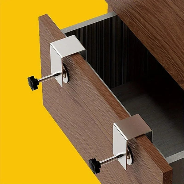 Planet Gates 2PCS Cabinet Installation Clamp Zinc Drawer Fixing Clip Adjustable Cabinet Hardware Jig Portable Front Drawer Woodworking Clamp 2PCS
