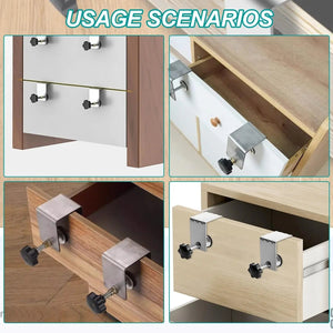 Planet Gates 2PCS Cabinet Installation Clamp Zinc Drawer Fixing Clip Adjustable Cabinet Hardware Jig Portable Front Drawer Woodworking Clamp 2PCS