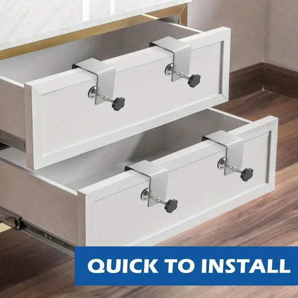 Planet Gates 2PCS Cabinet Installation Clamp Zinc Drawer Fixing Clip Adjustable Cabinet Hardware Jig Portable Front Drawer Woodworking Clamp 2PCS
