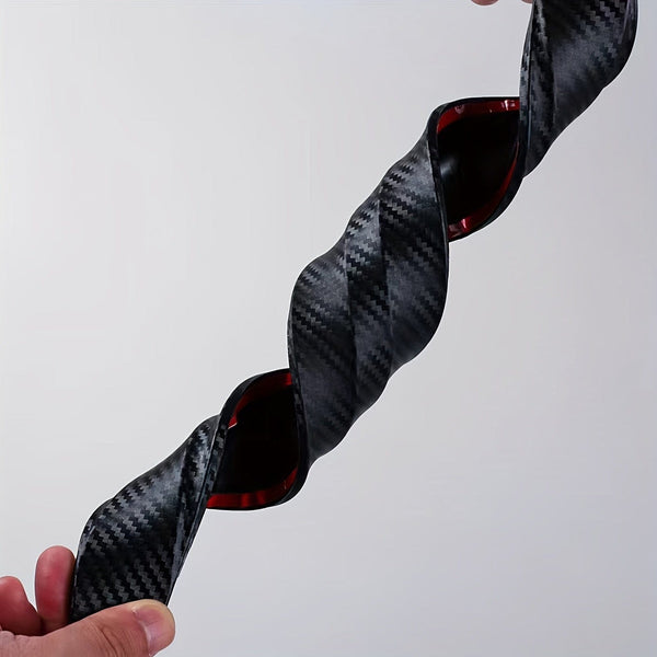 Planet Gates 2pcs Car Anti-collision Protector, Universal Car Carbon Fiber Anti Scratch Protective Strip, Car Front And Rear Corner Bumper Rubber Protection, Anti Scratch Strip Gadget, Automotive Product Accessories Car Accessories