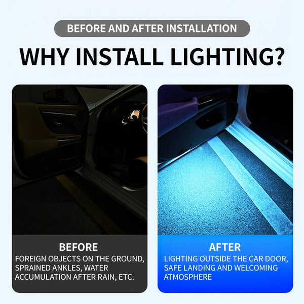 Planet Gates 2PCS Car Door Lights LED Welcome Light Magnetic Control USB Charging Auto Open Door Safe Anti-collision Emergency Signal Lamp