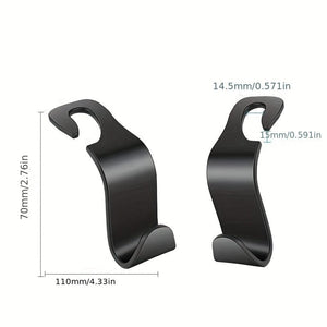Planet Gates 2pcs Car Hook, Car ABS Rear Rear Hidden Stickable Car 7-shaped Small Hook, Auto Back Seat Organizer Hanger For Handbag Coats Clothes Storage Bags Purse