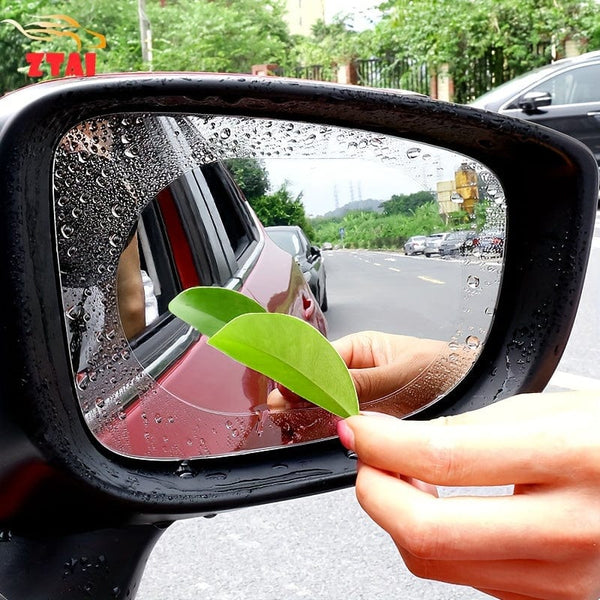 Planet Gates 2pcs Car Rain Film, Reflective Mirror Anti-fog Nano Anti-fog Film Water Repellent Rearview Mirror Rainproof Sticker