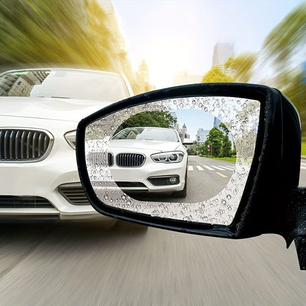 Planet Gates 2pcs Car Rain Film, Reflective Mirror Anti-fog Nano Anti-fog Film Water Repellent Rearview Mirror Rainproof Sticker